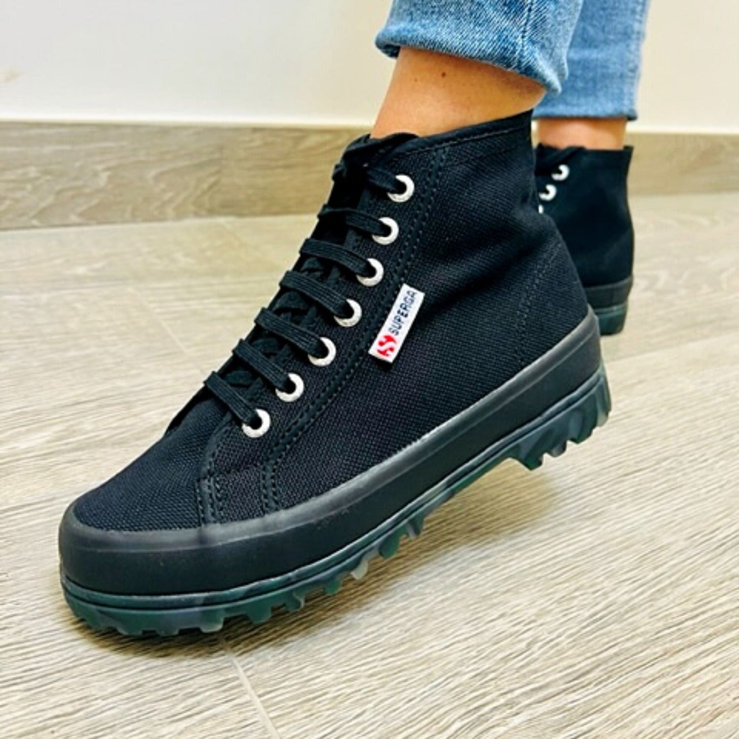 Superga Stivaletto Alpina Marblegum Nera Camouflage